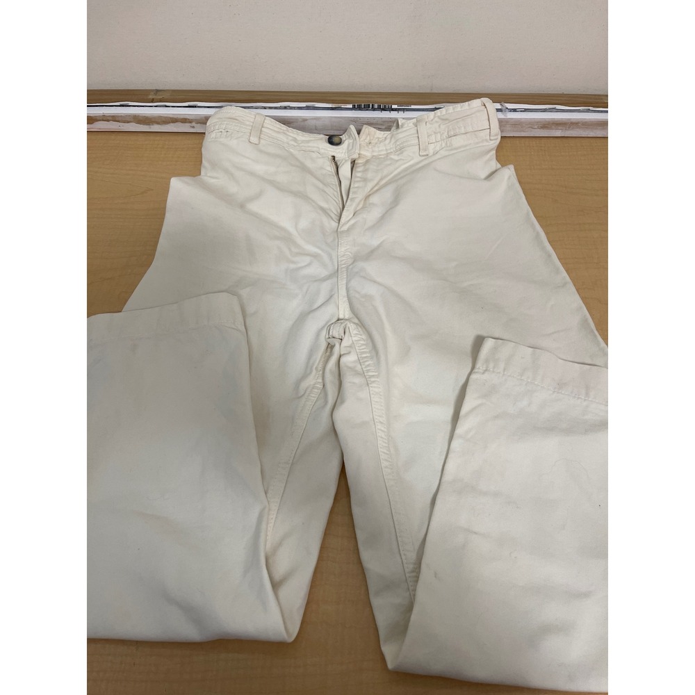 We The Free Off White Canvas Carpenter Pants Straight Leg Utility Trousers 28